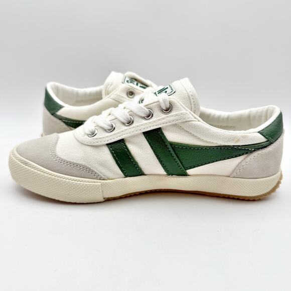Gola Womens Badminton Sneakers US 5 EU 35 White Green Leather Low Top NIB - Picture 8 of 14